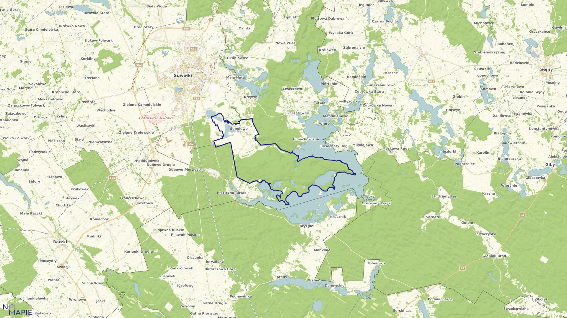 Mapa obrębu SOBOLEWO w gminie Suwałki